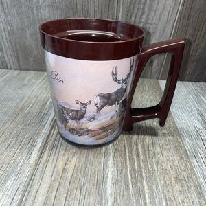Vintage Flambeau Thermos Mug Wild Mule Deer Duck Coffee Mug